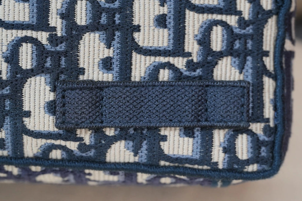 Christian Dior Camp PM Oblique Canvas Blue Shoulder Bag Crossbody SHW