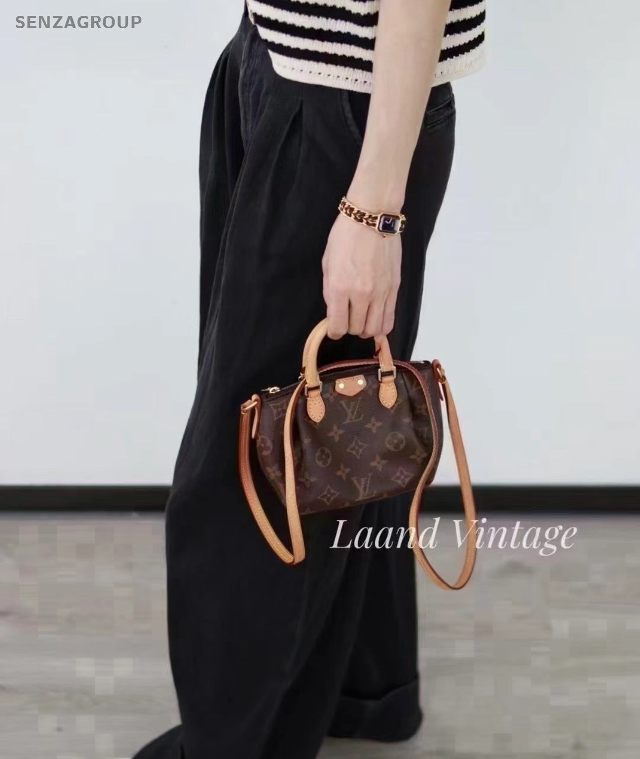 Louis Vuitton Nano Turenne Monogram 2way Shoulder HandBag Canvas Women Brown