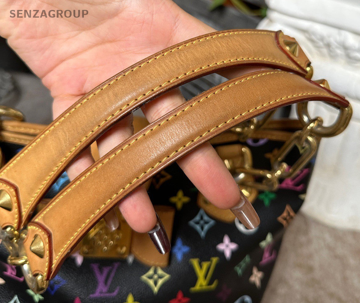 Louis Vuitton Annie PM Monogram Black Multicolor Top Handle Shoulder Bag Women