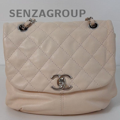 Chanel Pink Silver Quilted Chain Shoulder Bag Women's Fashion