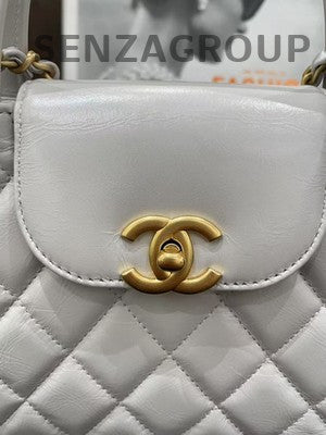 Chanel Kelly Grey Quilted Chain Shoulder Bag Classic Women's