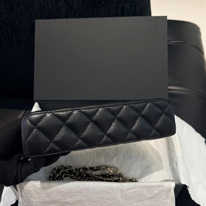 Chanel Lunch Box Bag Calfskin Chain Top Handle Crossbody Bag Women D