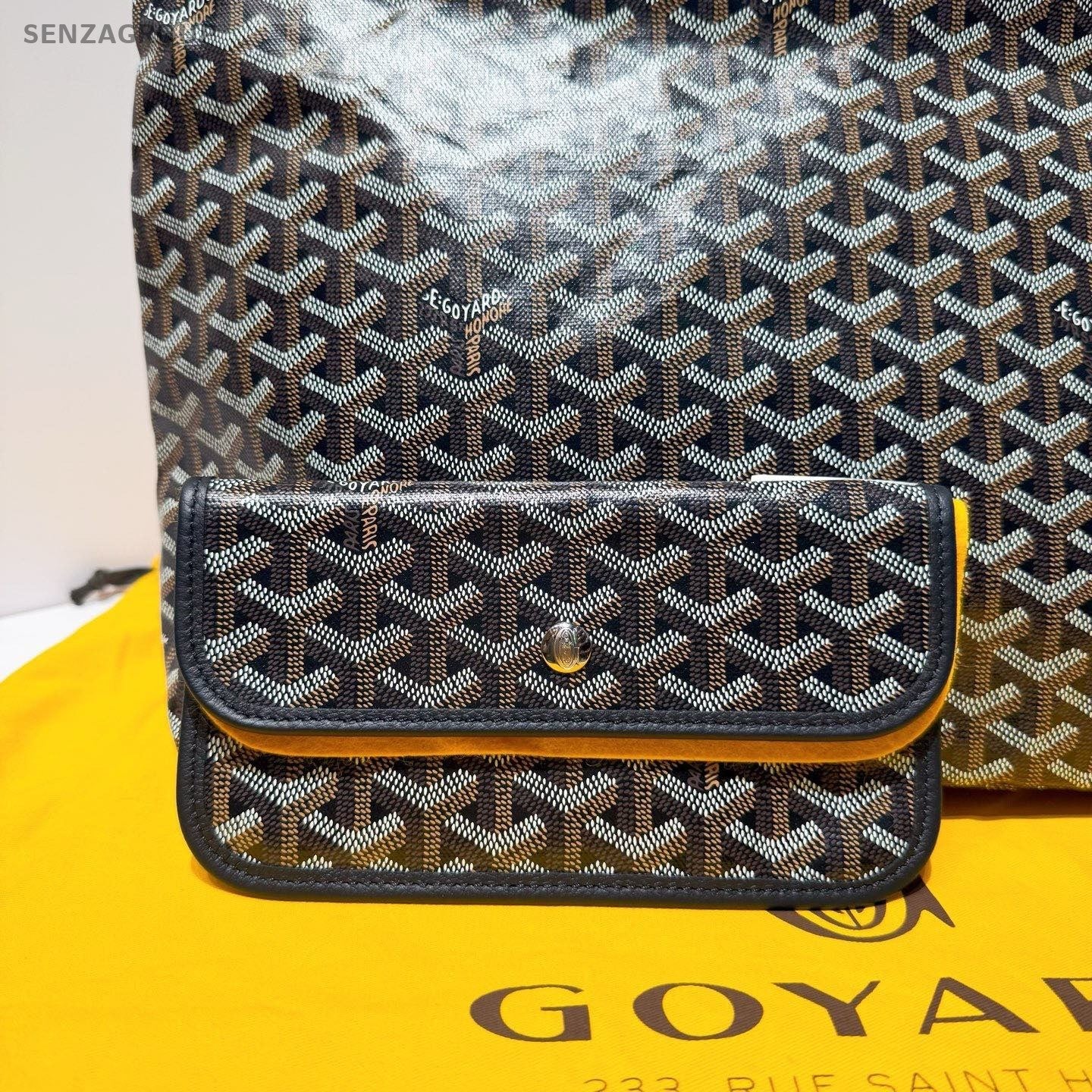 Goyard Hobo Canvas Shoulder Bag Black Used Women Classic