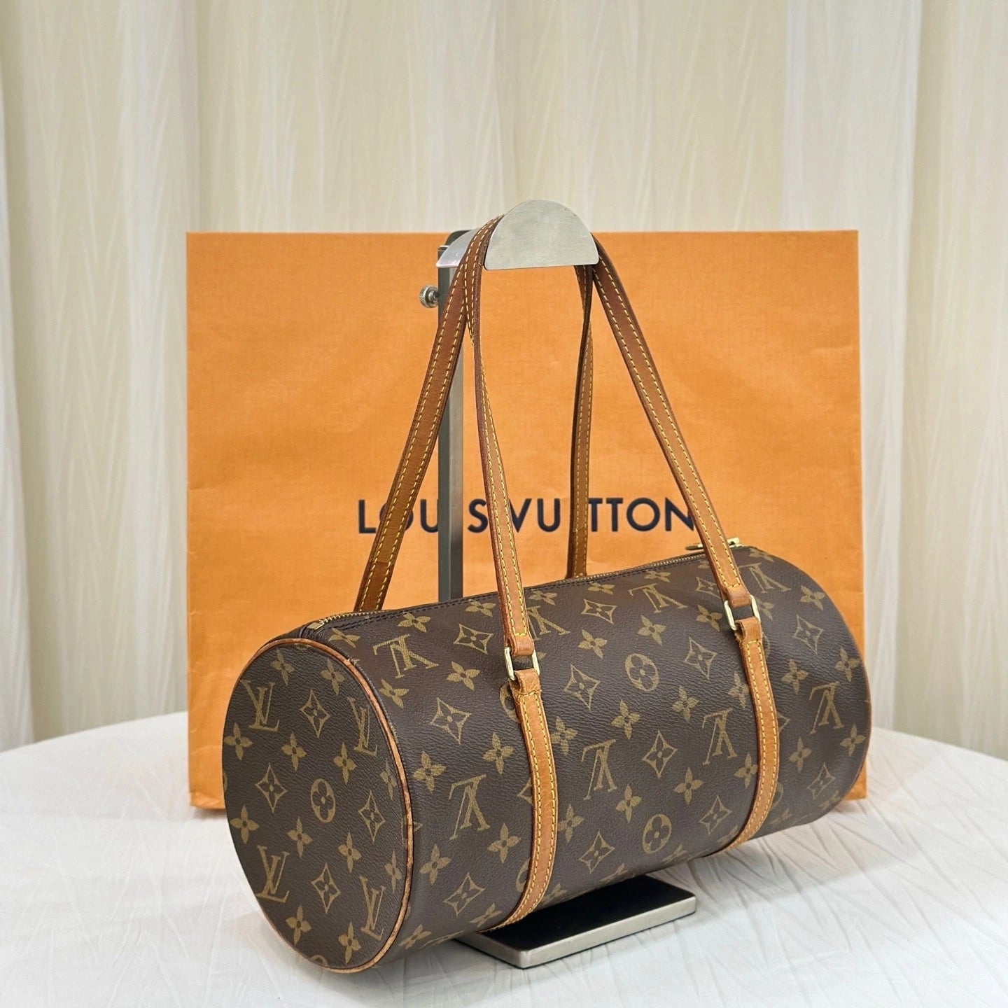 Louis Vuitton Vintage Canvas Papillon Shoulder Bag For Women