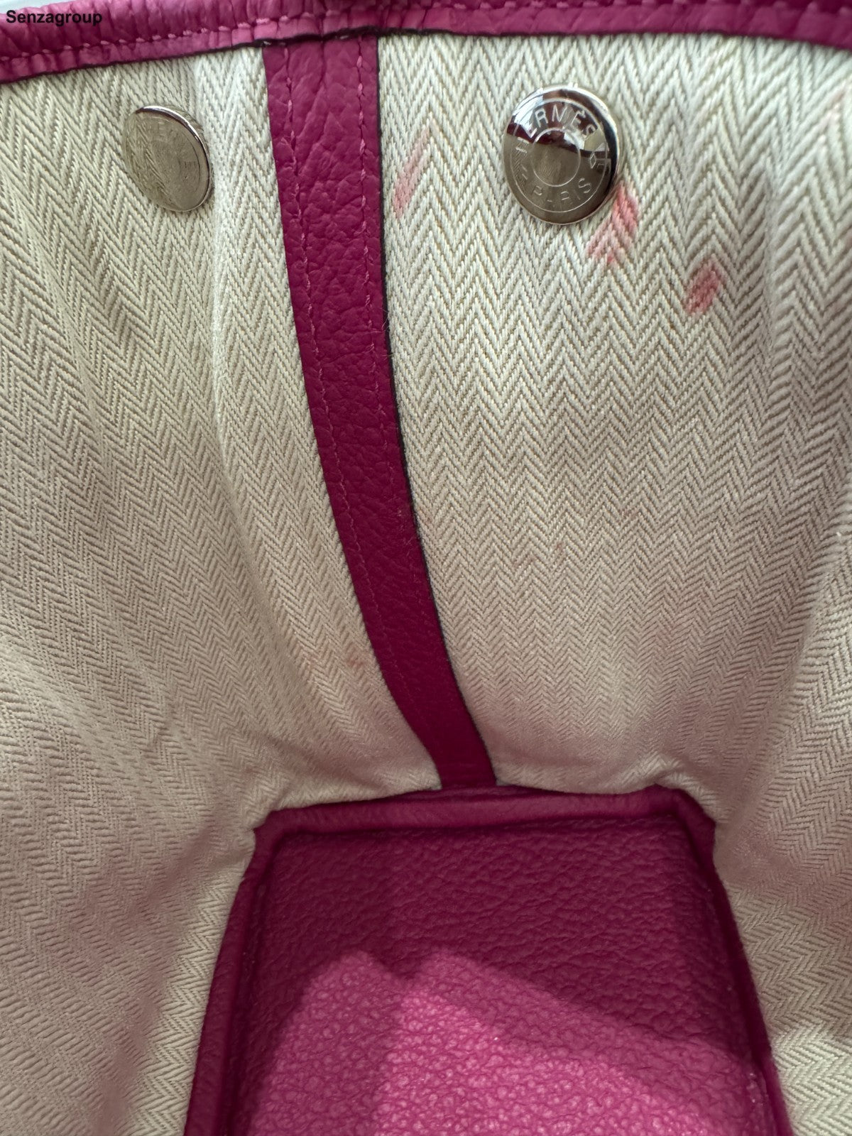 Hermes Garden Party30 Top Handle Bag Purple Silver Women Classic