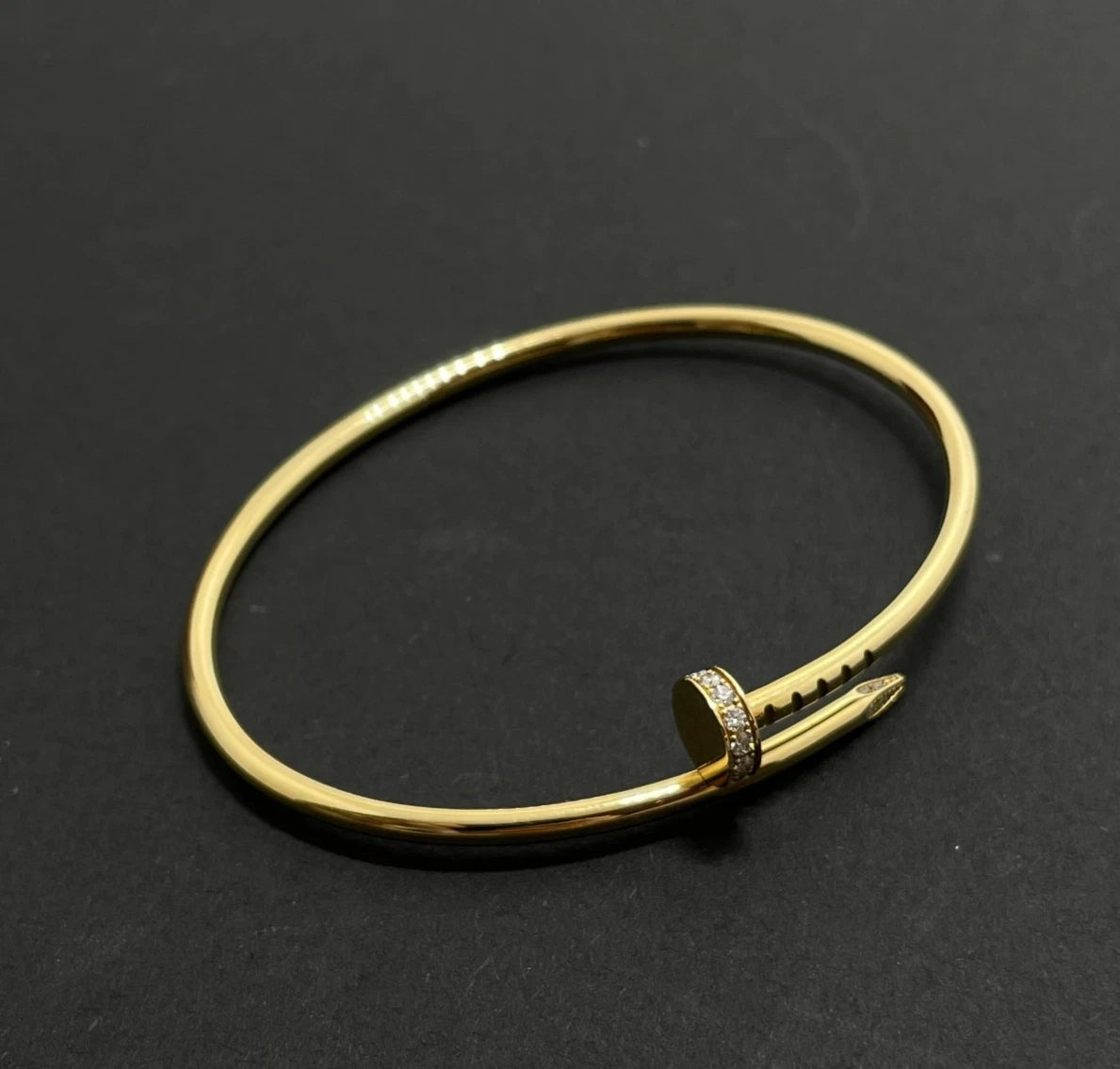 Cartier Juste Un Clou 18k Yellow Gold Small Diamond Bangle Bracelet Size16