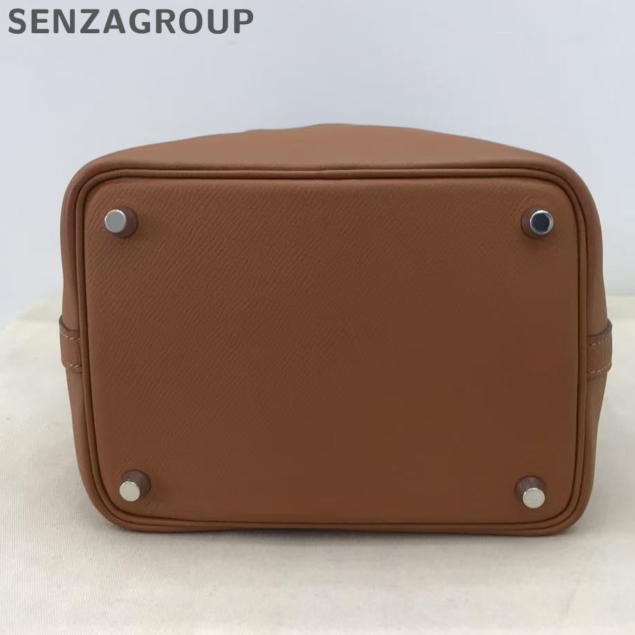 Hermès Picotin Lock Bag Epsom Leather Brown Silver Hardware
