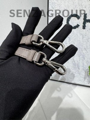 Prada Grey Silver Buckle Bat Smile Bag Classic Women's Handbag