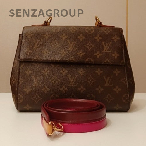 Louis Vuitton Cluny BB Monogram Top Handle Bag Crossbody Brown Women Classic