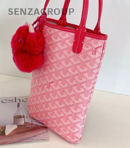 Goyard Poitiers Mini Tote Handbag Pink Used Women Designer Classic