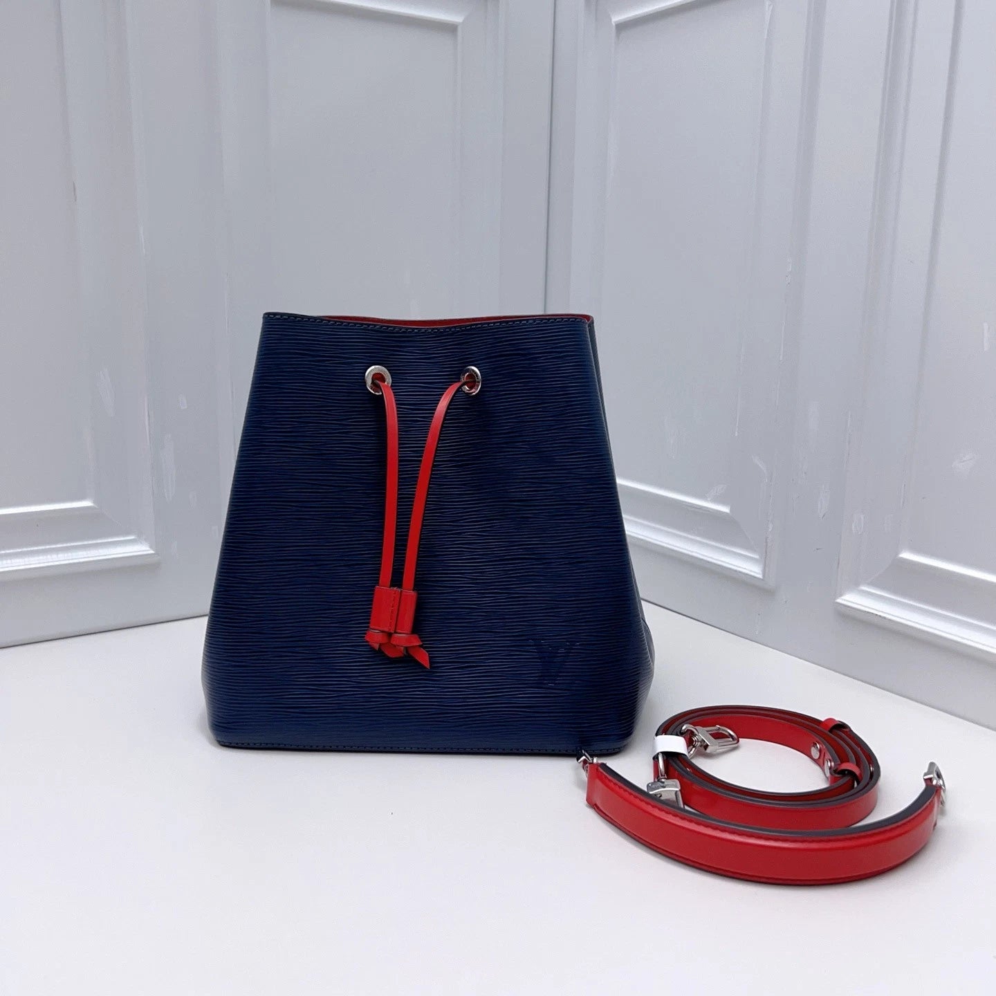 Louis Vuitton NeoNoe Epi Leather Blue Bucket Top Handle Crossbody Bag