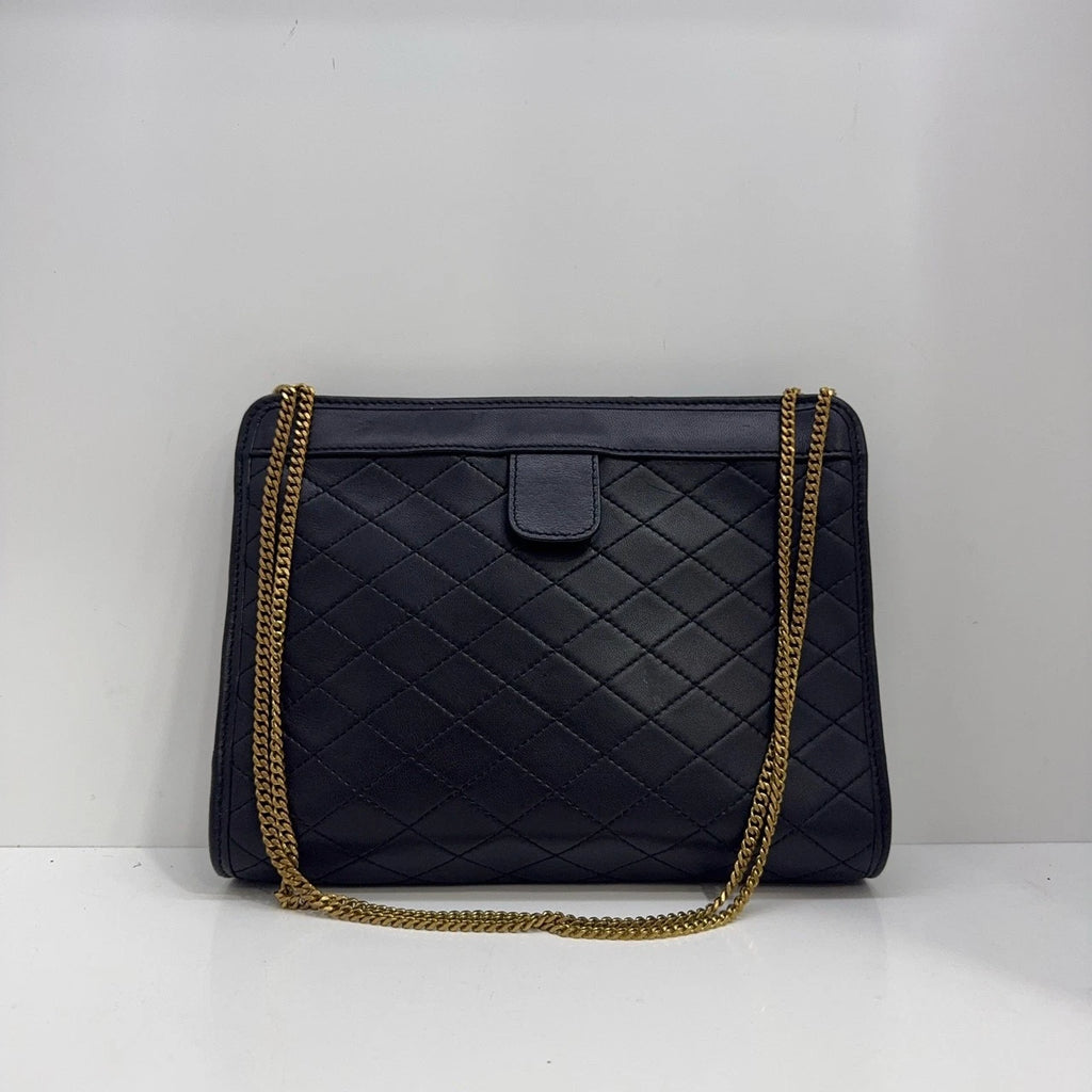 YSL Leather Black Quilted Chain Shoulder Crossbody Bag For Women