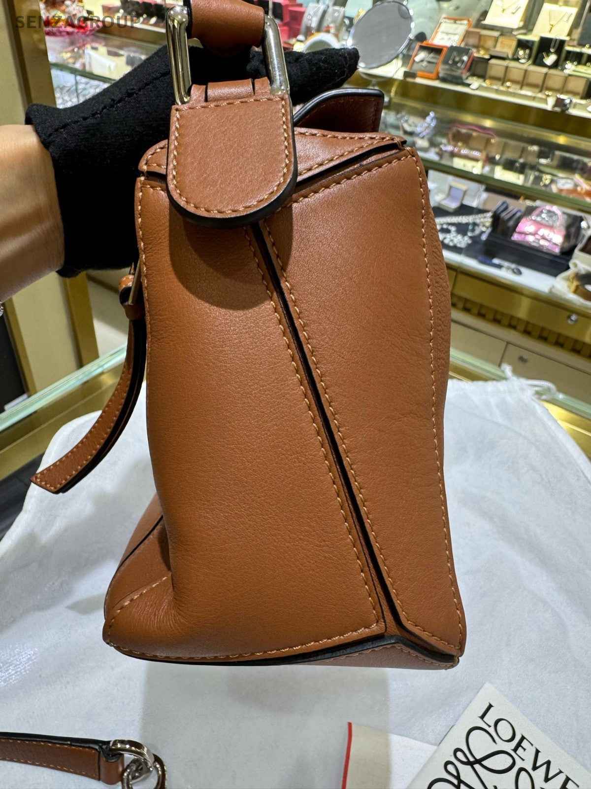 Loewe Puzzle PM Calfskin Top Handle 2way Shoulder Handbag Women Classic