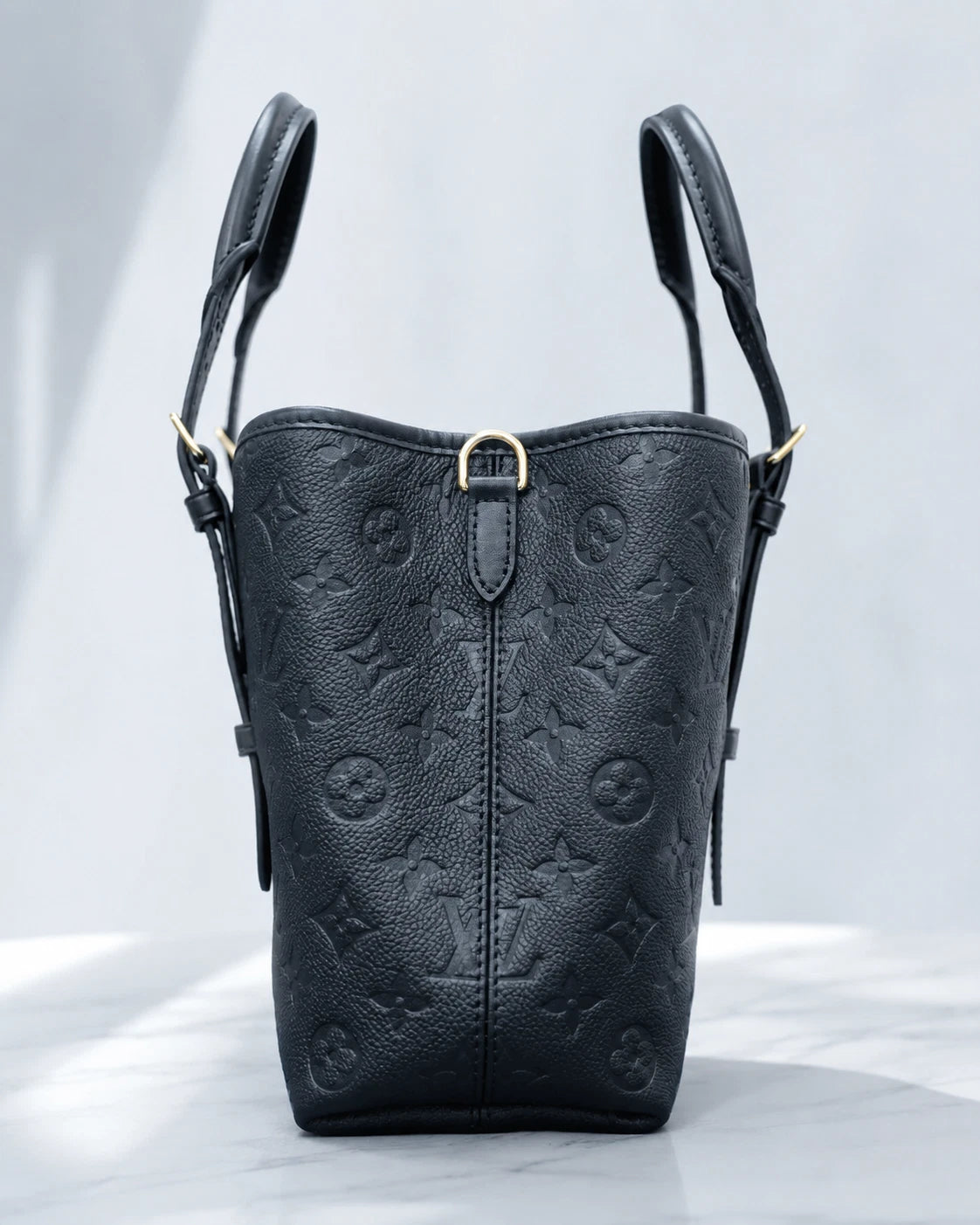 Louis Vuitton Monogram Black Empreinte Babylon Tote Handbag Excellent