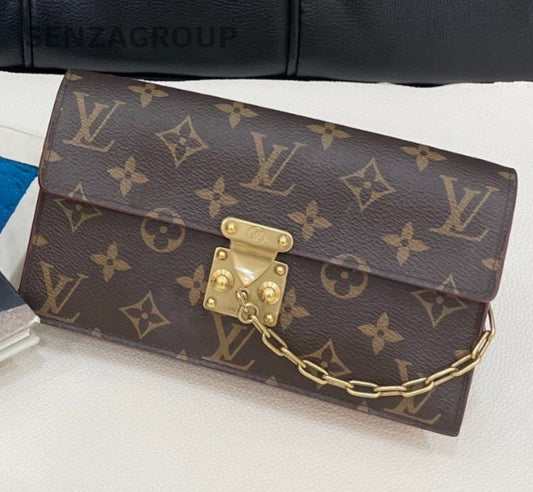 Louis Vuitton Monogram 2Way Crossbody Shoulder Bag Brown Gold Unisex Adults
