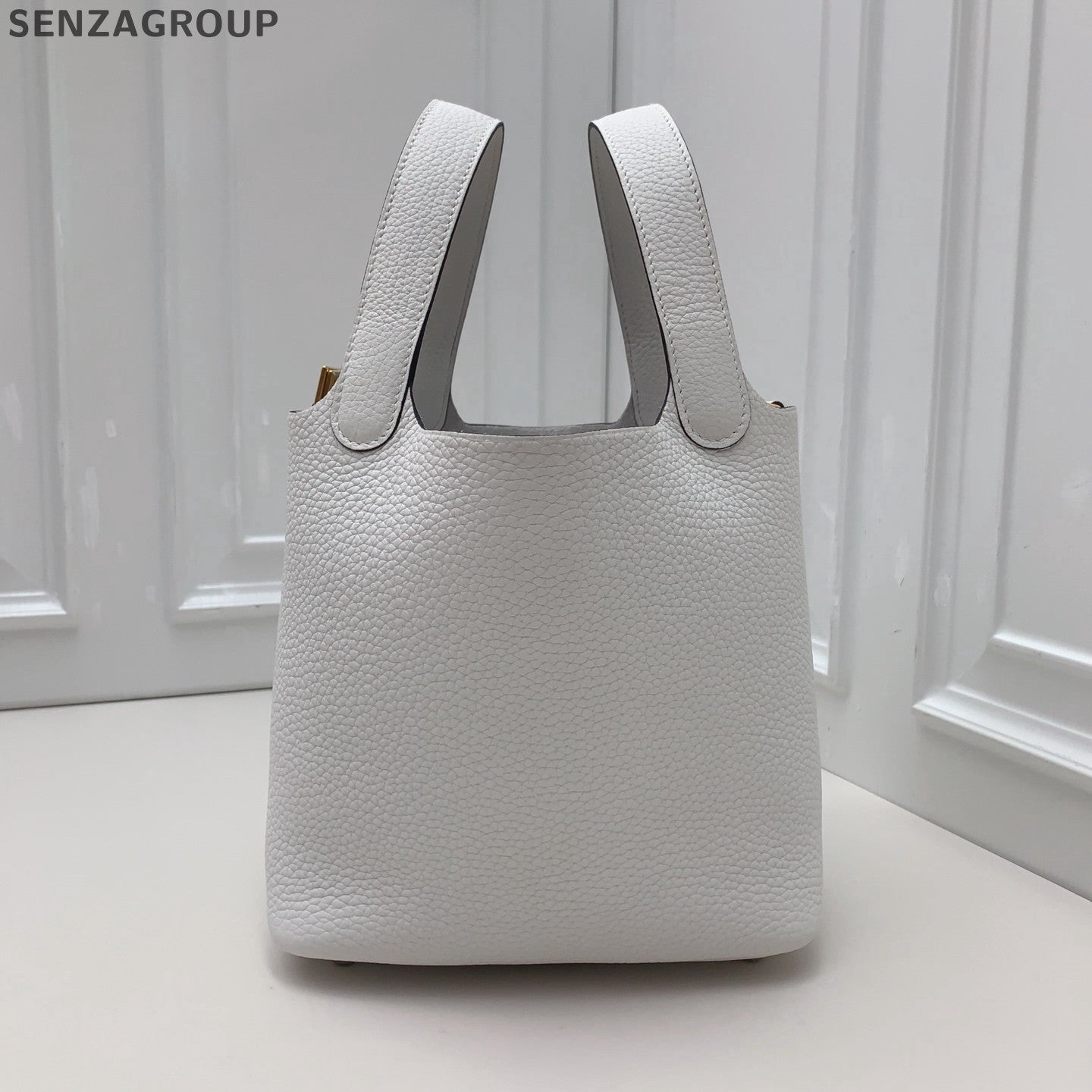 Hermes Picotin18 Top Handle Shoulder Bag White Gold Women Classic Fashion