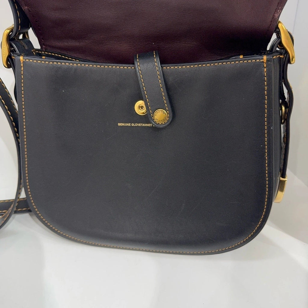 Coach Genuine Leather Camellia Limited Saddle Shoulder Crossbody Bag For Women
