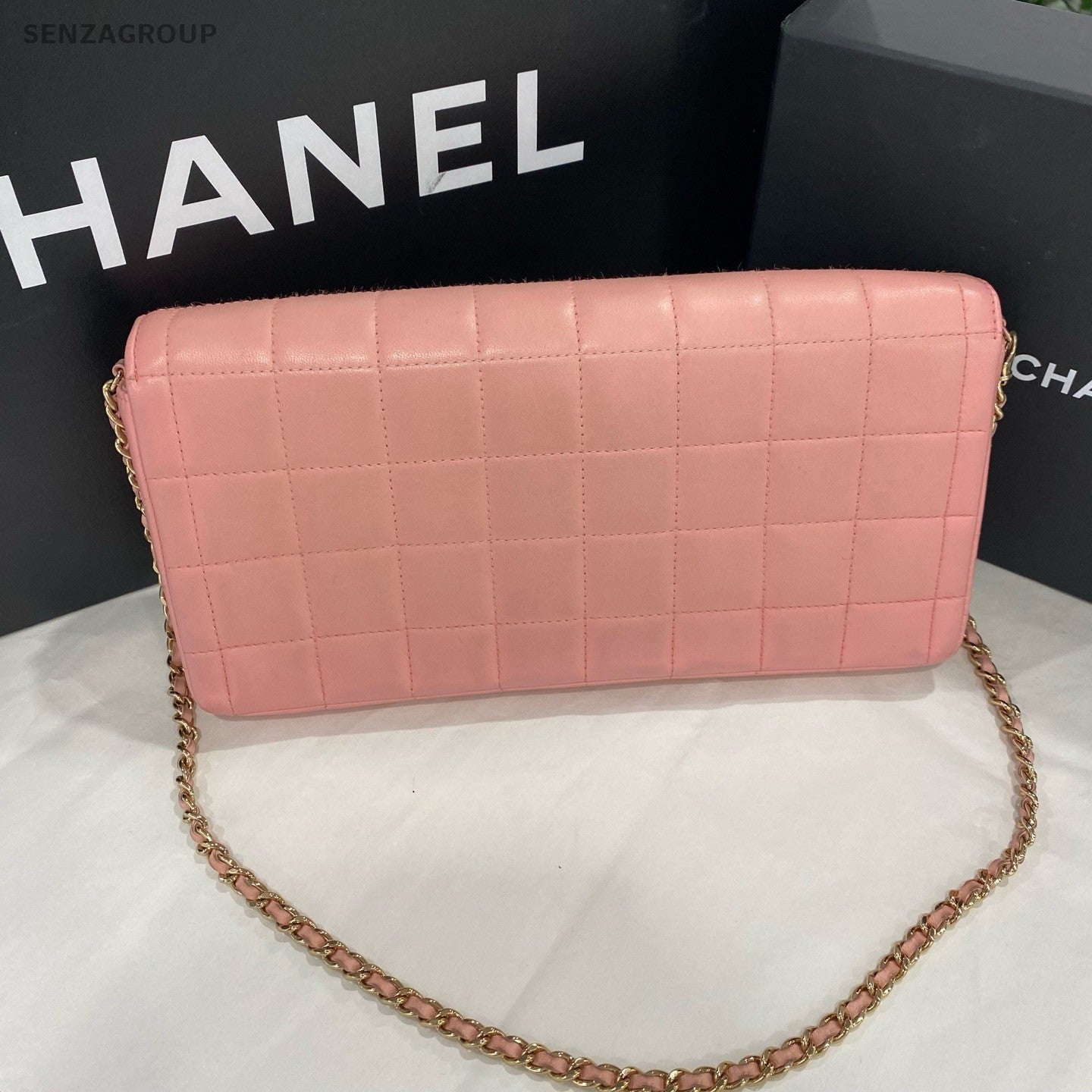 CHANEL Classic Flap CC Logo Chain withe Pearl Strap Shoulder bag Pink Women