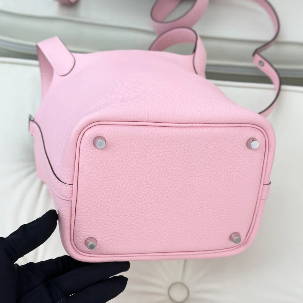 Hermes Picotin 18 Bucket Top Handle Bag Pink Silver Hardware Women S