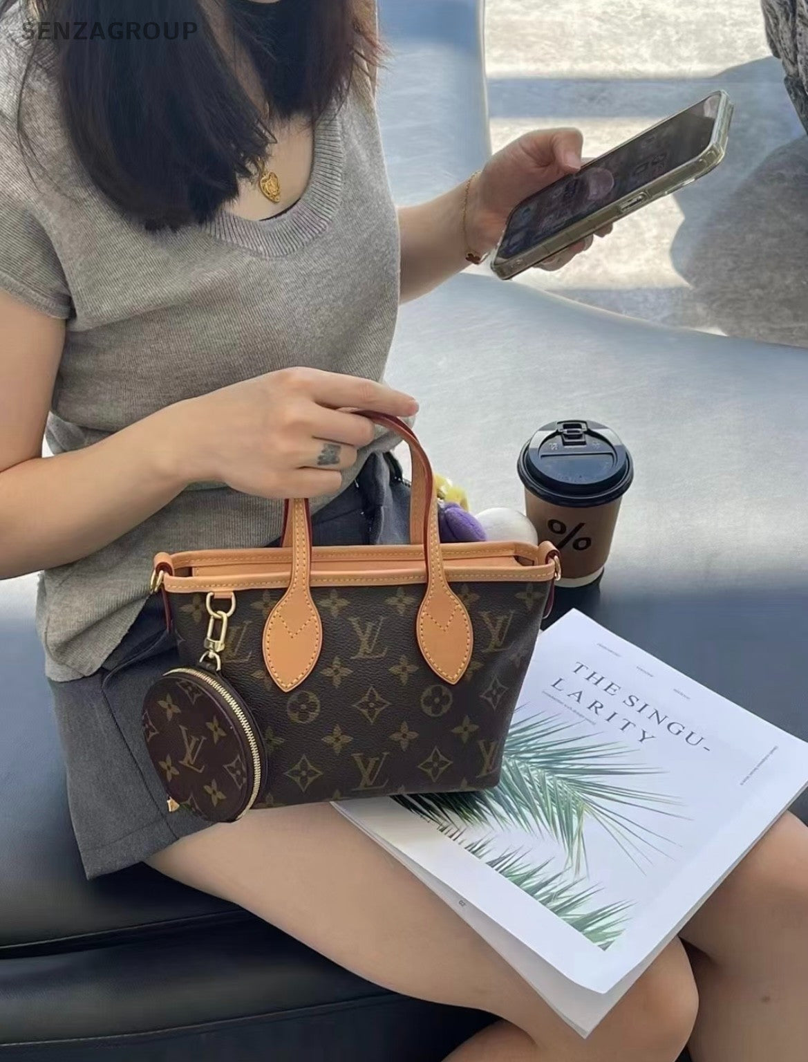 Louis Vuitton Neverfull bb Monogram Handbag 2WAY Shoulder bag Crossbody Women