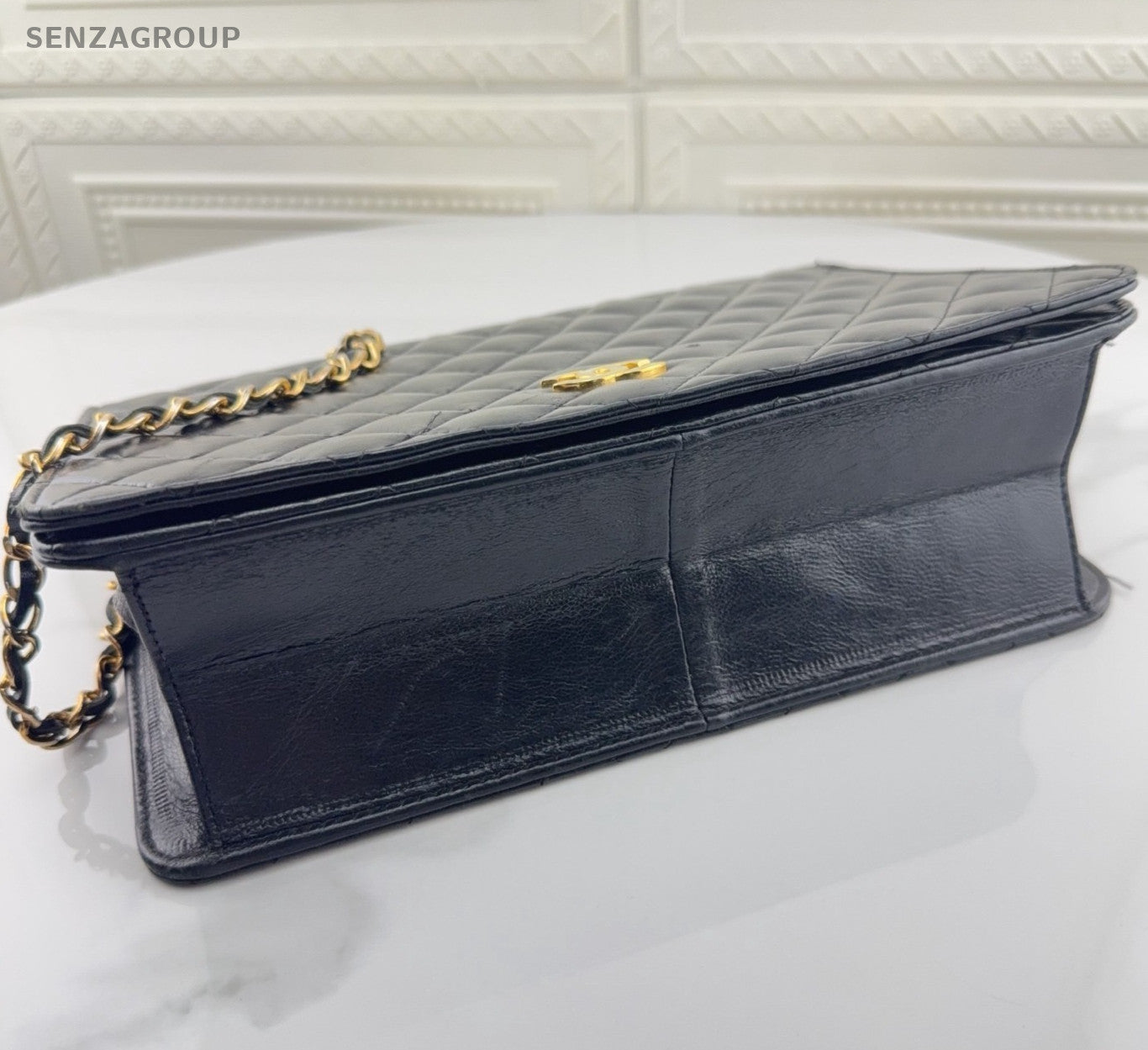 Chanel WOC Vintage Chain Shoulder Bag Black Gold Women Classic Diamond Women