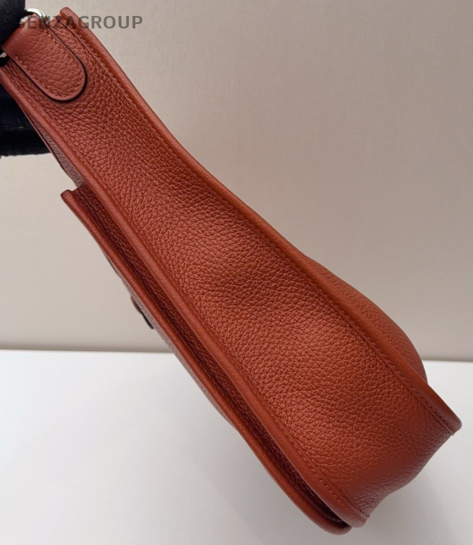 HERMES Evelyne29 Shoulder Bag Crossbody Orange Silver Used Women Classic