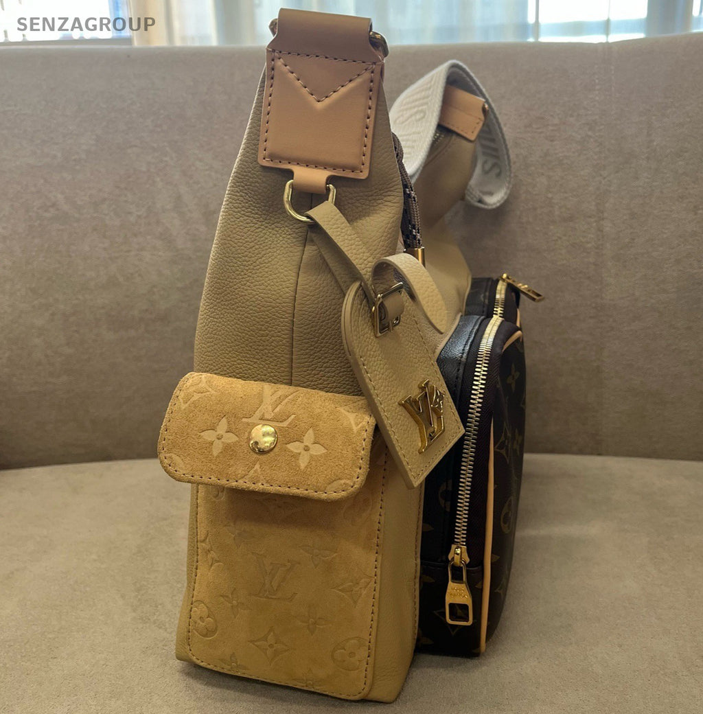 Louis Vuitton Hobo Cargo Monogram Shoulder Bag Brown Gold Women Classic