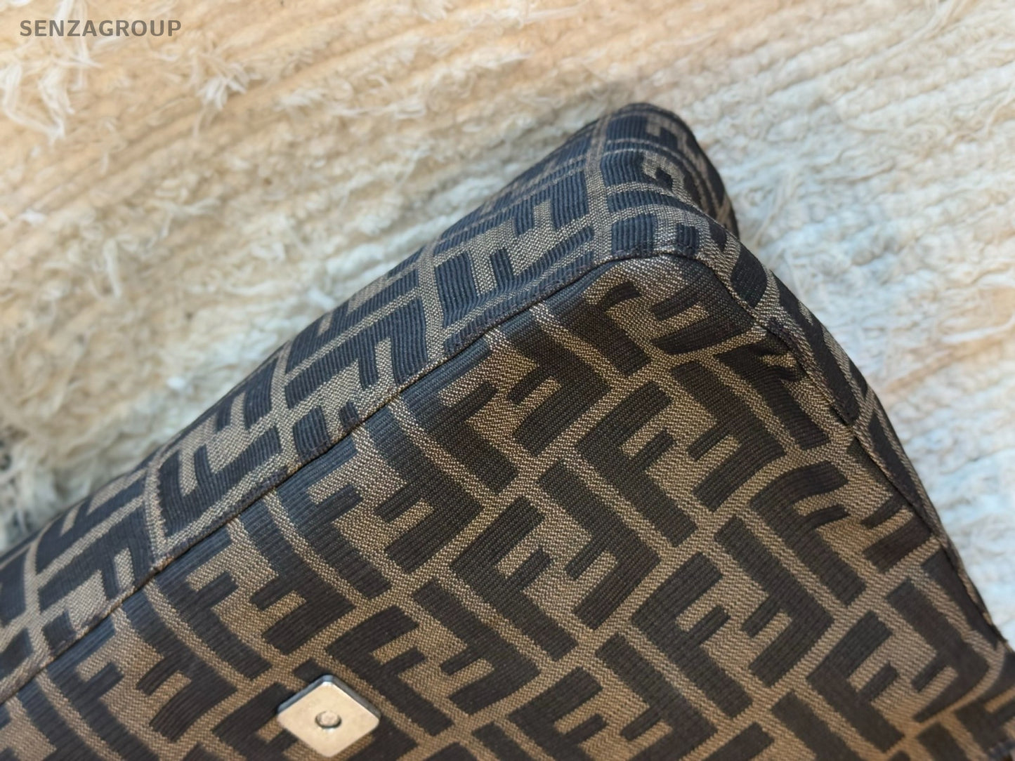 FENDI FF Vintage Monogram Shoulder bag Brown Classic Women
