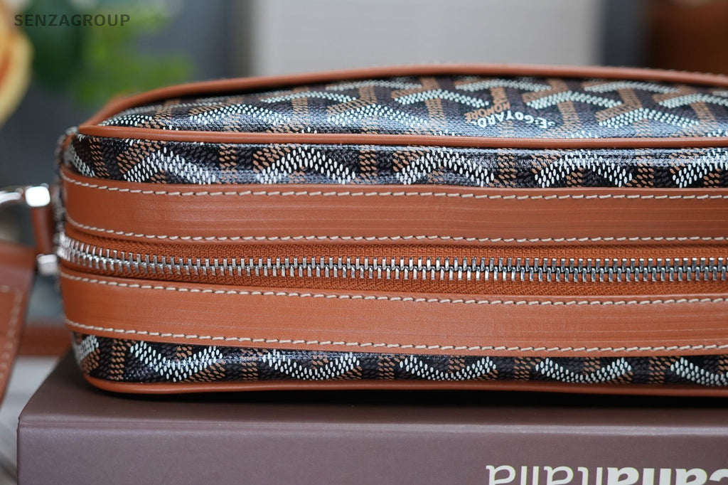 Goyard Monogram Camera Bag 2ways Shoulder Crossbody Bag Women Brown