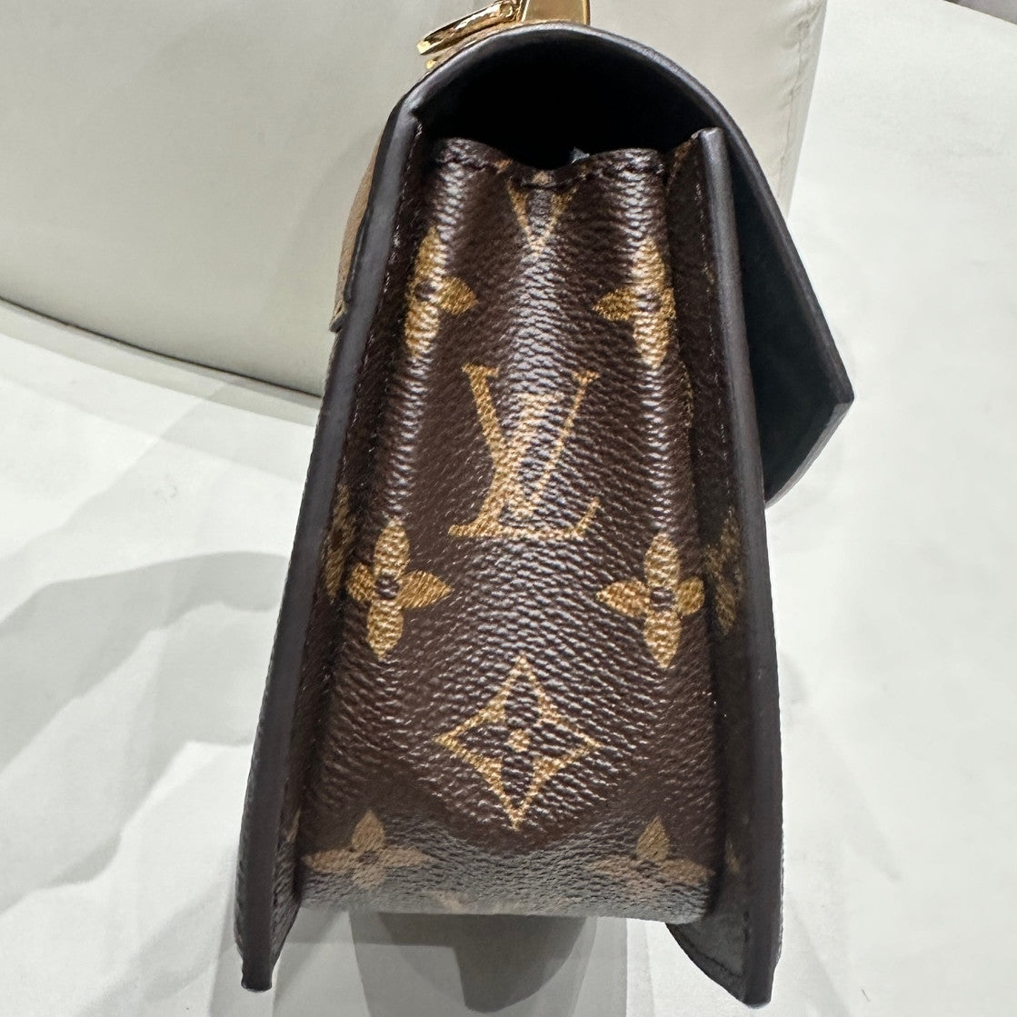 LV Tilsitt Monogram Brown Gold Buckle Handbag Shoulder Bag Women
