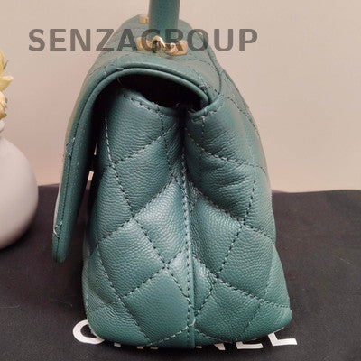 Chanel Coco Handle Mini Green Gold Chain Shoulder Bag Classic Women