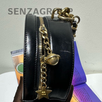 Chanel Black Gold Quilted Chain Shoulder Crossbody Bag Women Classic