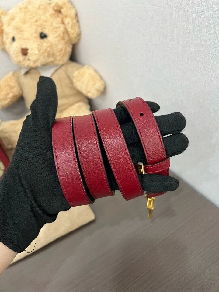 Gucci Red Mini 1955 Saddle Shoulder Bag Double Strap For Women