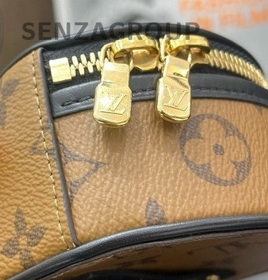 Louis Vuitton Monogram Mini Round Trunk Brown Gold Handbag Classic Women