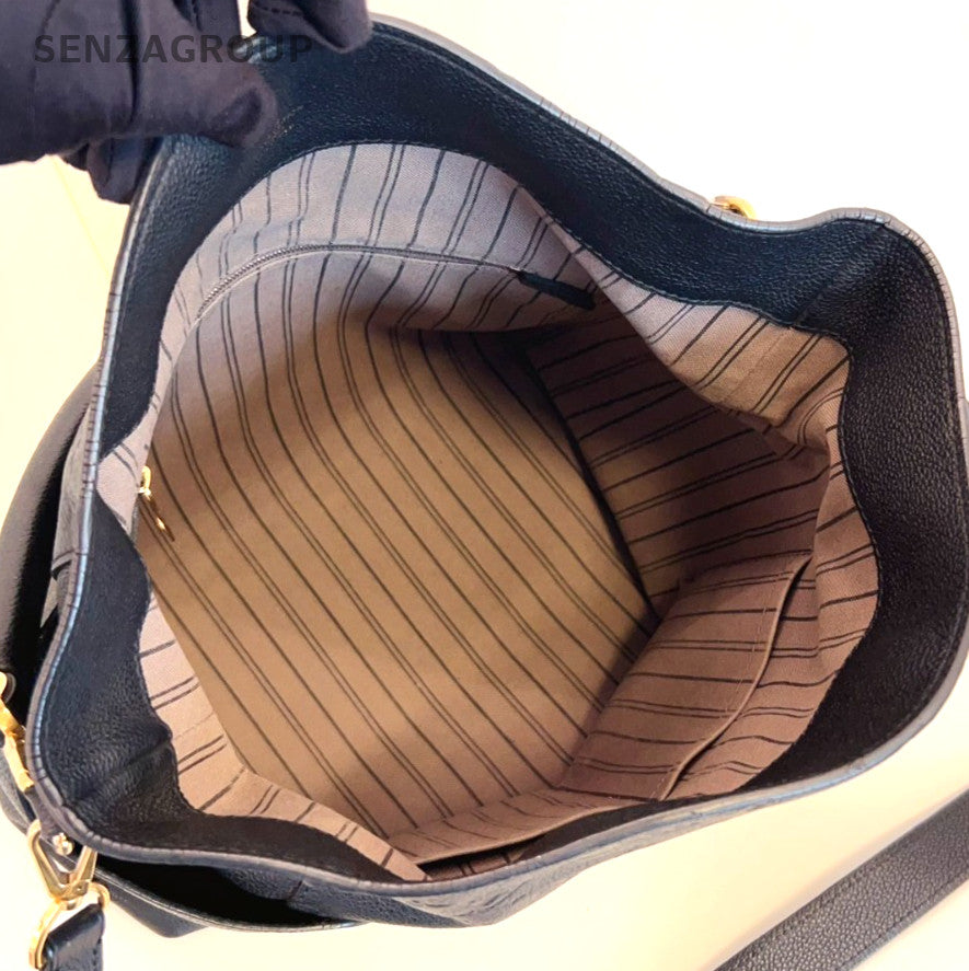 Louis Vuitton Melie Hobo Monogram Empreinte 2WAY Shoulder Handbag Black Gold