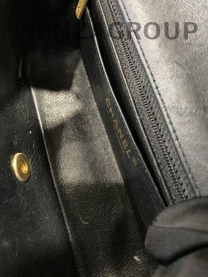 Chanel Mini Classic Flap Black Gold Lambskin Quilted Chain Crossbody Bag