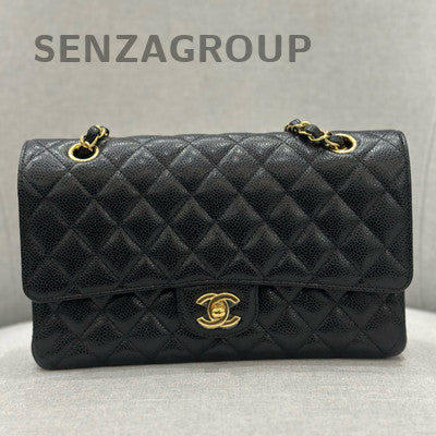 Chanel Classic Flap Medium Black Caviar Leather Chain Shoulder Bag