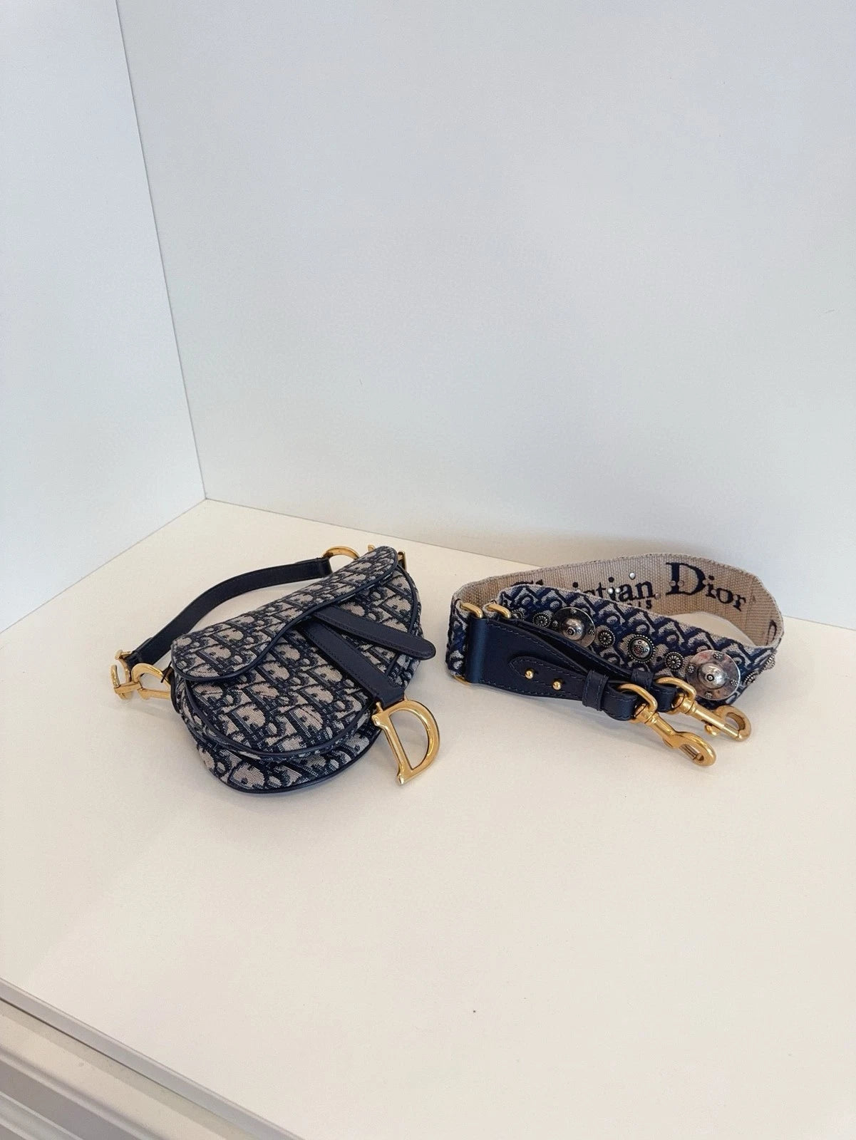 Dior Saddle Monogram Canvas Shoulder Bag Excellent