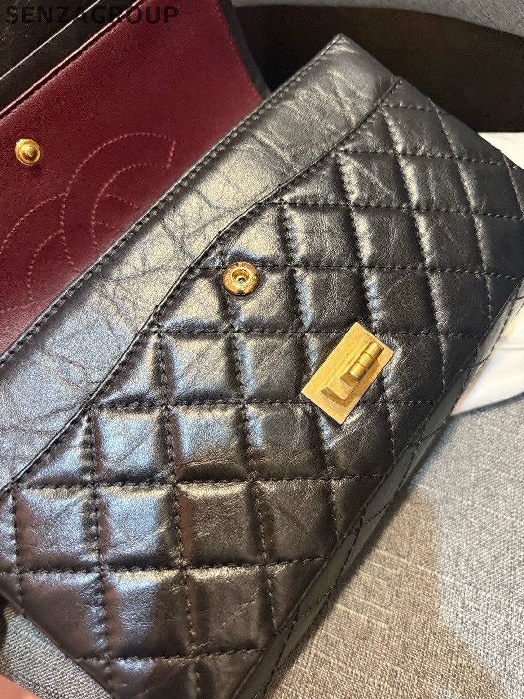 Chanel Black Gold 2.55 Small Chain Shoulder Crossbody Bag Classic Fashion