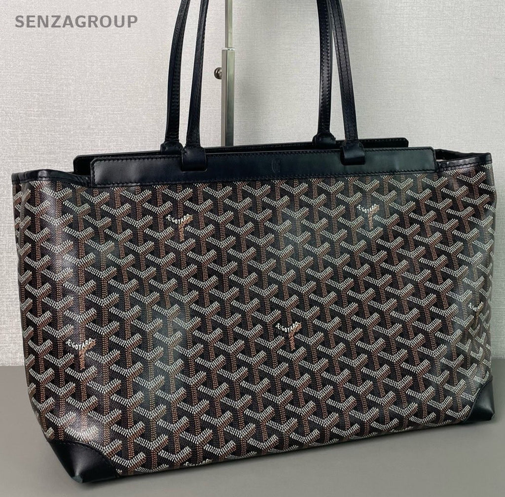 Goyard Bellechasse Tote Shoulder Bag Black Used Women Classic