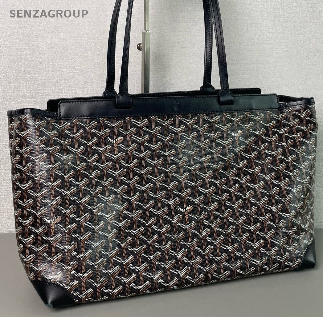 Goyard Bellechasse Tote Shoulder Bag Black Used Women Classic