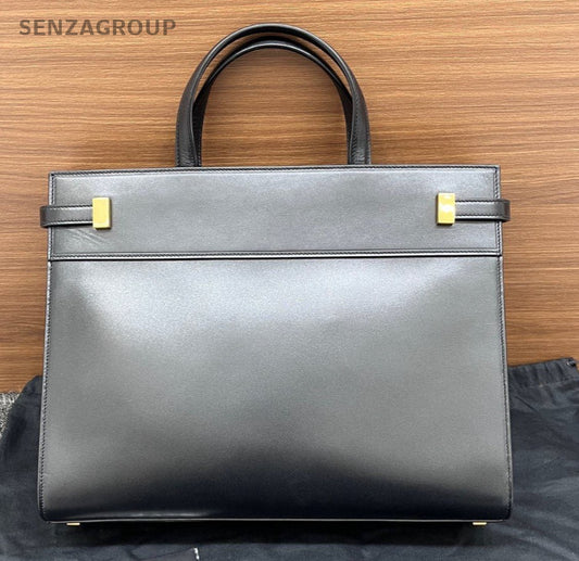 Saint Laurent  Manhattan GM Handbag Crossbody Black Gold Used Women Classic