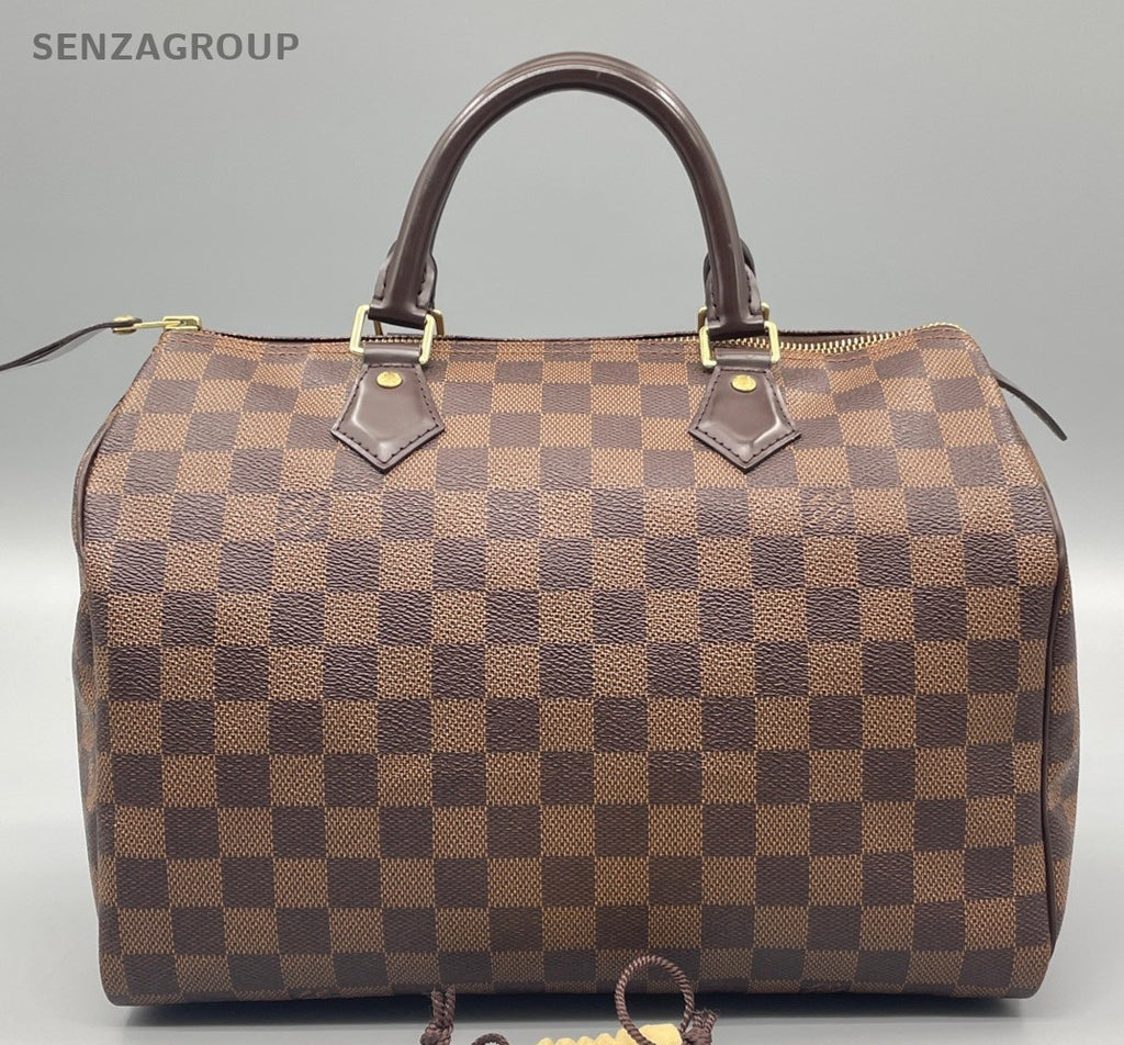 Louis Vuitton Speedy Top Handle Bag Brown Gold Used Women Classic Designer