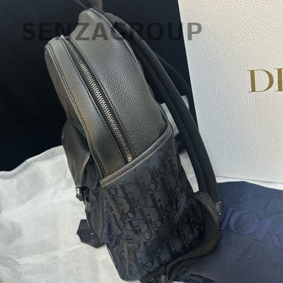 Dior Explorer Oblique Mirage Backpack Black Silver Calfskin Unisex