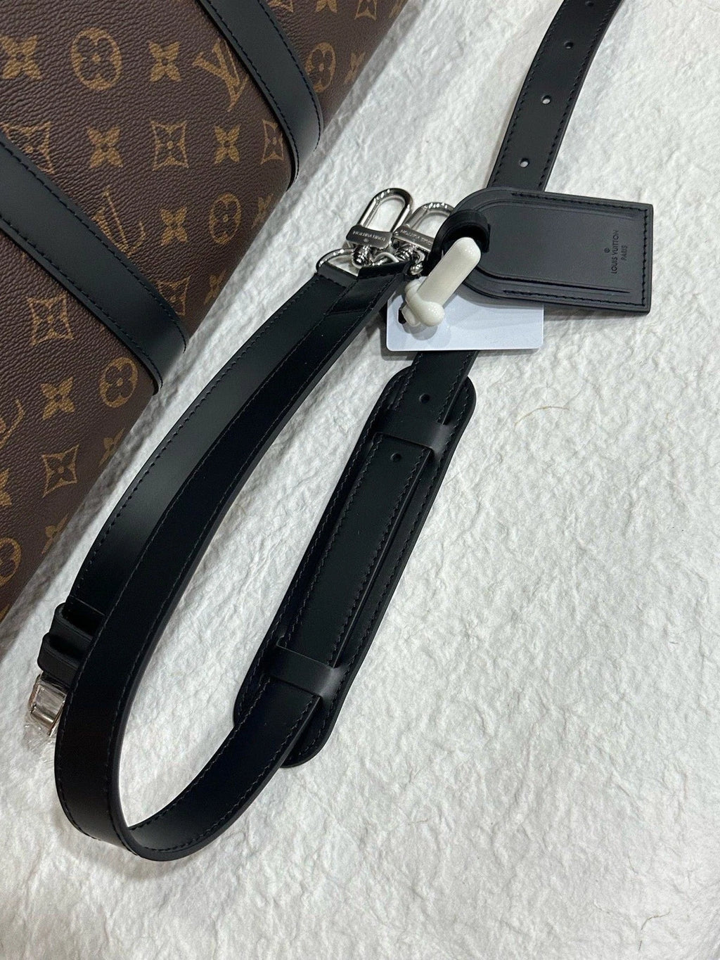 Louis Vuitton Keepall45 Monogram Canvas Black Leather Bag For Women
