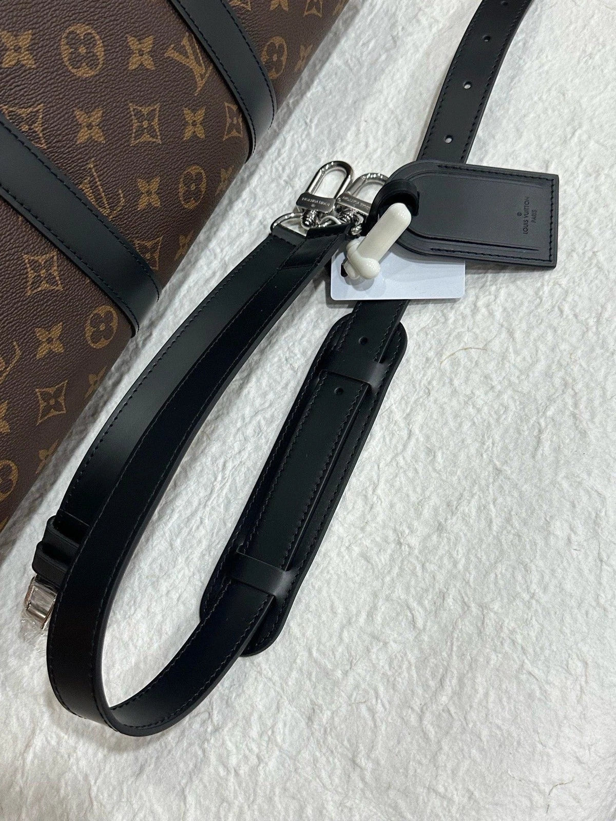 Louis Vuitton Keepall45 Monogram Canvas Black Leather Bag For Women