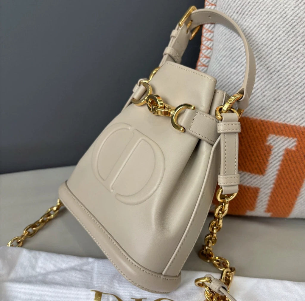 Christian Dior C'est PM Calfskin Bucket Top Handle Bag Shoulder Bag Women
