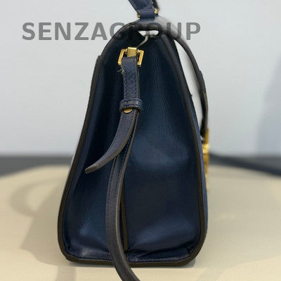 Saint Laurent Cassandra Medium Navy Blue Leather Suede Shoulder Crossbody Bag