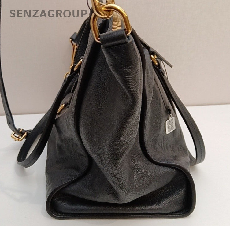 Louis Vuitton Monogram Tote Shoulder Bag Crossbody Black Gold Women Classic