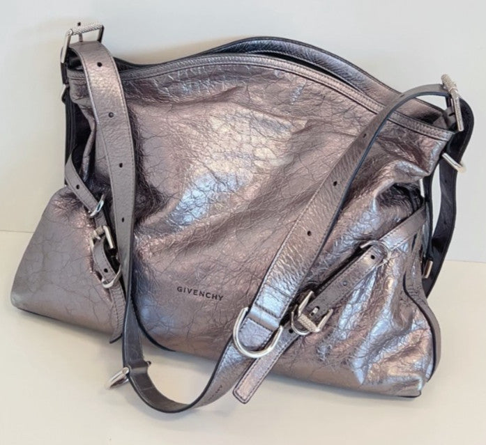 Givenchy Voyou Bag MM Shoulder Bag Crossbody Gray Silver Used Women Classic